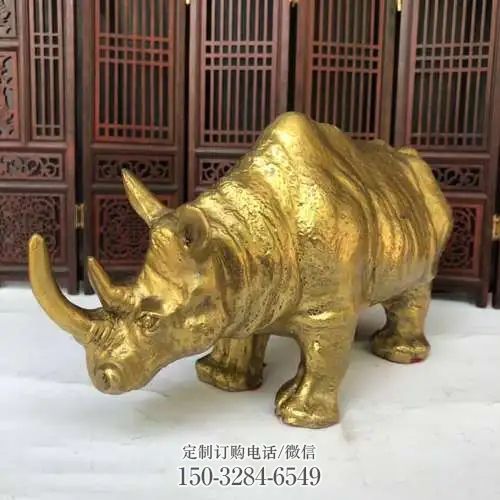 文化铜犀牛雕塑 景观户外牛类雕塑点击 户外铸铜雕塑供给